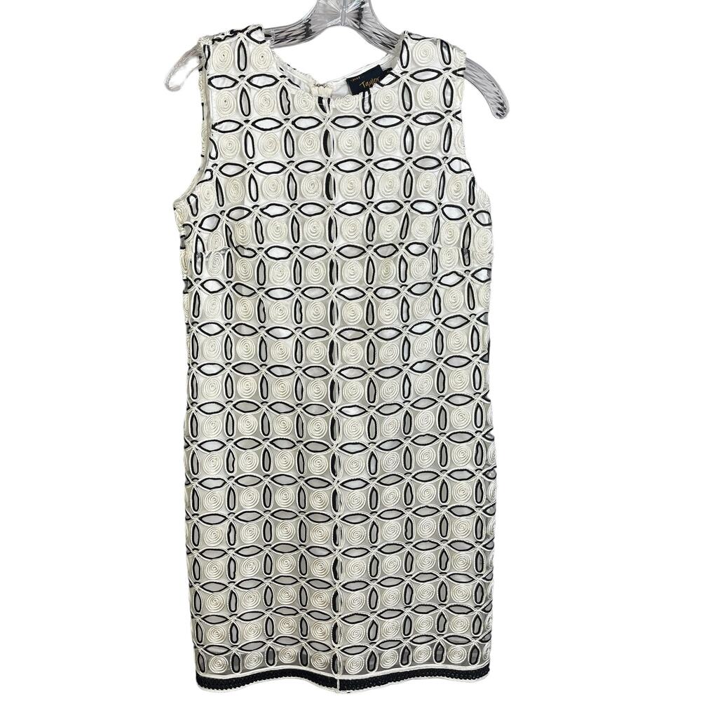 Just Taylor White Embroidered Sheath Dress  6